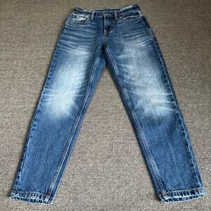 Old Navy Loose Taper Jeans Womens 26x30 Blue Denim Medium Wash Pockets Stretch